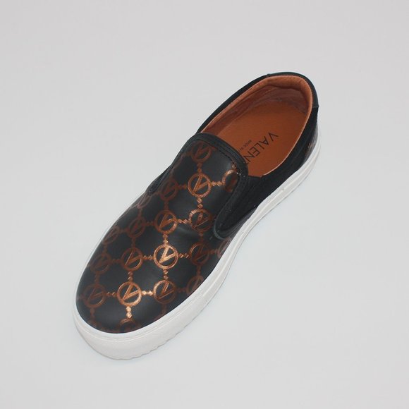 VALENTINO REGINA BLACK LEATHER PLATFORM SLIP-ON SNEAKER US 6.5